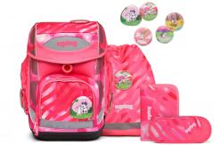 Mädchenschultasche neonpink Ergobag Cubo KuntBärbuntes Einhorn
