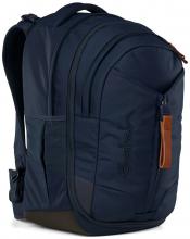 Schultasche Satch Match Nordic Blue dunkelblau Lederdetails
