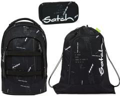 Schulset Satch Pack Ninja Matrix Büchertasche schwarz reflektierend