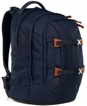 Satch dunkelblauer Jugendranzen recycelt Lederdetails Nordic Blue Ready Swap