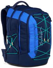 Satch Schulrucksack Zugbänder Crossed Blue recycelt blau verstellbar