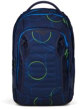 dunkelblaue Büchertasche grafischer Print Satch match Plus Blue Tech