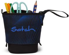 Schüttelpennal Pencil Slider Seismic Blue schwarz blau grafischer Print Satch