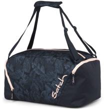 dunkelblaue Trainingstasche Blätterprint rosa Satch Duffle Bag Midnight Jungle