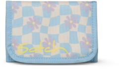 Mädchengeldtasche hellblau kariert Blumen Satch Wallet Summer Era