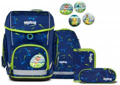 Schulrucksack Komplettset ergobag cubo SpitzenreitBär Fußball blau