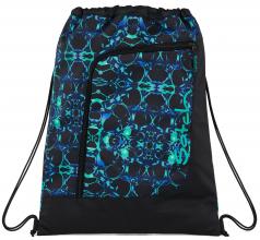 Satch Turnbeutel schwarz recycelt Tunnelzug Caleido Blue