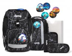 Schultaschenset ergobag pack schwarz grau Blitze Super ReflektBär Reflex Edition