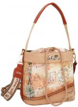 Bucket Bag Anekke Peace & Love Flowers beige Nieten