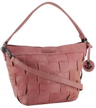 Beuteltasche New Lines Helene Harbour2nd Flamingo Rosa Flechtdesign
