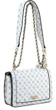 Schultertasche weiß Logoprint Guess Abey White Logo Kettenriemen