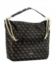 Schultertasche Guess Mia Coal brown Anhänger Nieten braun