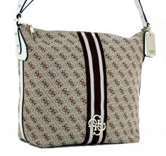 Schultertasche Guess Vintage Hobo braun weiß Streifen