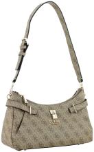 Schultertasche Top Zip Guess Yesba Latte Logo braun beige