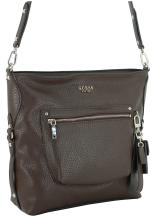 Umhängetasche Guess Marsha Espresso dunkelbraun genarbt