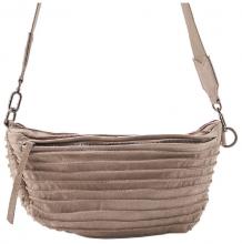 FREDsBRUDER Handtasche Leder halbrund Beltbag Riffel taupe stone