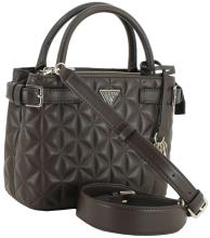 Minihandtasche dunkelbraun Guess Paisleigh Espresso gesteppt