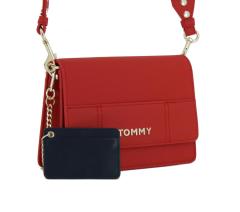 Schultertasche rot Tommy Hilfiger Statement Überschlag