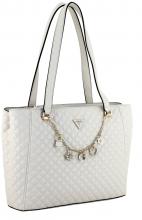 Stepptasche warmweiß Guess Everlee Off White Metallkette Glitzer