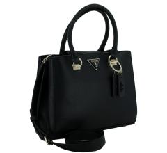 Kurzgrifftasche Guess Noelle Satchel Black schwarz Saffianooptik