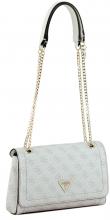Überschlagtasche hellbeige Logoprint Guess Noelle Bone Logo Metallkette