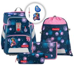 Step by Step Schultaschenset Space Mermaid Delia dunkelblau rosa