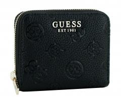 geprägte Zipbörse Guess Cresidia schwarz Peonylogo