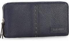Suri Frey Brieftasche dunkelblau genarbt Ziernaht Penny Blue