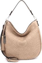 Suri Frey Schultertasche Ruby Flechtmuster Lighttaupe Quastenanhänger