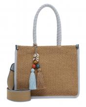 kleine Henkeltasche Suri Frey SKY Kirsty Naturbast Sommer Crystal Blue