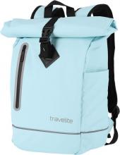 hellblauer  Roll-Up Freizeitrucksack Travelite Basics beschichtet