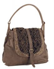 Taschendieb Schultertasche Flecht Stone Grau