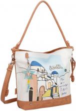 Hobo Bag Anekke Sunrise Santorin Blau Wechselriemen Braun