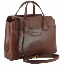 Henkeltasche Echtleder zweigeteilt The Bridge Marrone braun