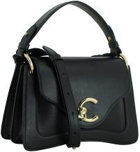 Coccinelle kompakte Überschlagtasche Noir C-Me Calf schwarz Small