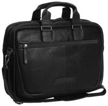 Businesstasche schwarz The Chesterfield Brand Seth Black gewachstes Leder