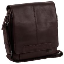 Überschlagtasche aus gewachstem Leder dunkelbraun The Chesterfield Brand Remy