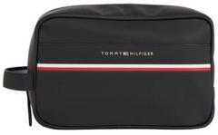 Herren Kulturtasche Tommy Hilfiger Stripe Black Lederoptik 
