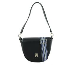 Schultertasche mit Überschlag Tommy Life Saddle Bag schwarz Tommy Hilfiger