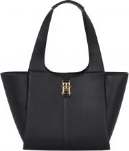 Damentasche Tommy Hilfiger Plush Med Tote Schwarz