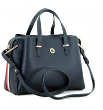 Tommy Hilfiger Henkeltasche Core Satchel dunkelblau Streifen