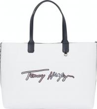 Iconic Tommy Tote Signature Bright White Shopper weiß Schriftzug