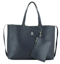 Shoppertasche geprägt Logo Tommy Hilfiger Iconic Tote Mono dunkelblau