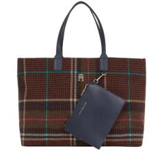 Henkeltasche in bunter Filzoptik Hilfiger Iconic Green Check Etui