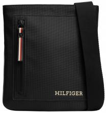 schmale Tommy Hilfiger Männertasche Mini Pique schwarz