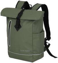 olivgrüner Roll-Up Rucksack Travelite Basics Plane beschichtet