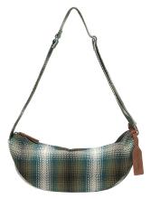 Umhängetasche Fischgrat kariert grün beige Les Visionnaires Zoe Check Jungle