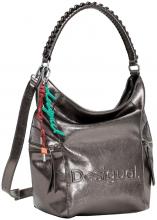 Taschenrucksack Silver Metallic Desigual Arica schimmernd Tragegriff