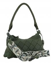 Schultertasche in Flechtoptik grün Harbour 2nd Fashion Lights Neve Leaf