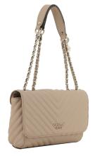 Chainbag Überschlag beige Steppnähte Guess Keillah